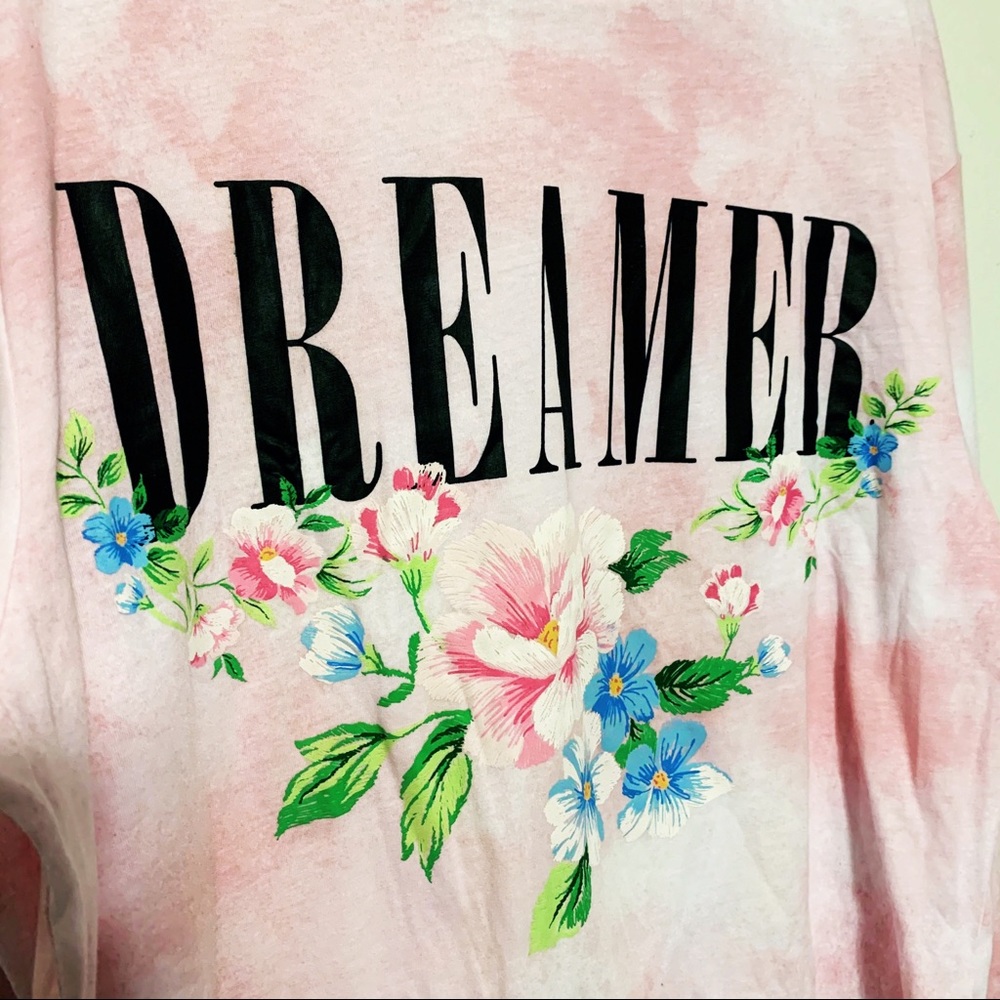 DREAMER Floral Tie Dye Long Sleeve Graphic Tee XL - Picture 9 of 12